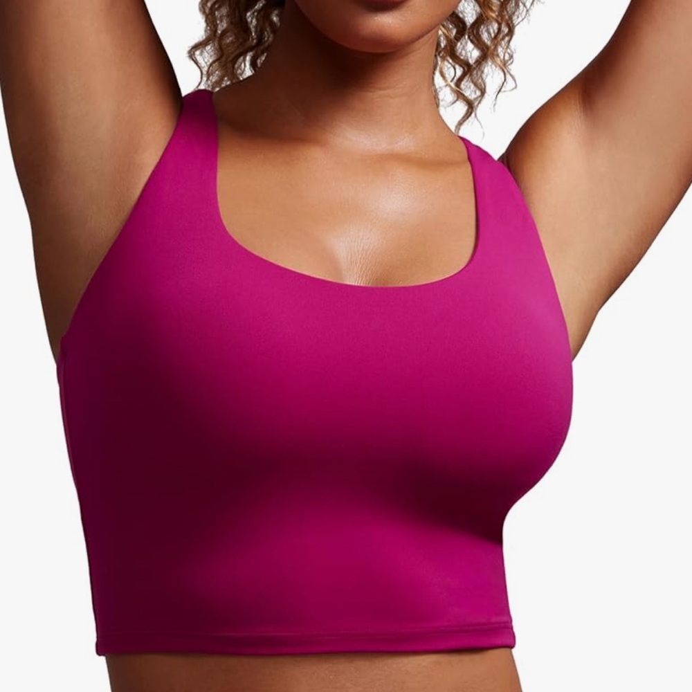 CRZ YOGA Womens Butterluxe Strappy Longline Sports Bra